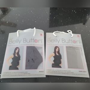 The Belly Button Maternity Band, Qty 2, Indigo, Dark Grey,  Size Med